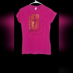 Women's Bible and cross rhinestone shirt